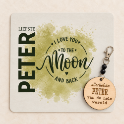Muismat en sleutelhanger liefste peter
