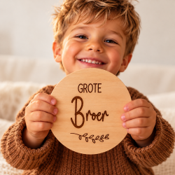 Tekstbord aankondiging zwangerschap Grote broer