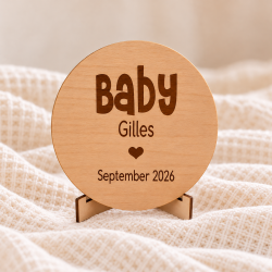 Tekstbord aankondiging zwangerschap Baby
