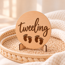 Tekstbord aankondiging tweeling