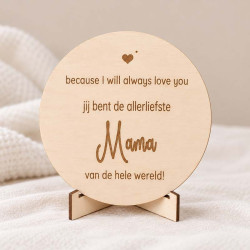 Houten bordje liefste mama