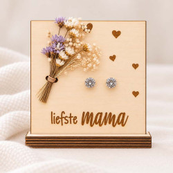 Kaartje en oorbellen liefste mama