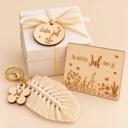 Cadeaudoosje juf bohemian sleutelhanger