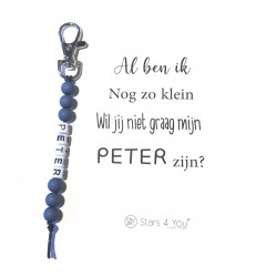 Sleutelhanger "Wil jij mijn peter worden?"