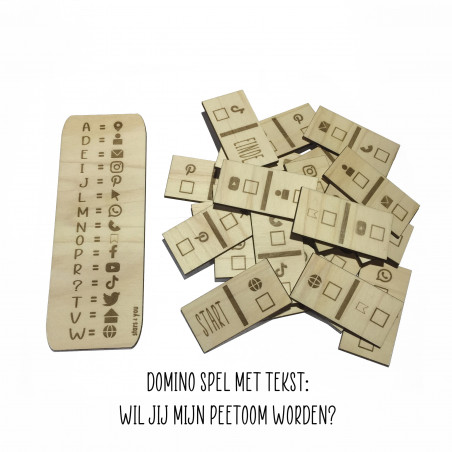 Domino spel "Wil jij mijn peetoom worden?"