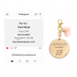 Sleutelhanger JUF |instagram|roze