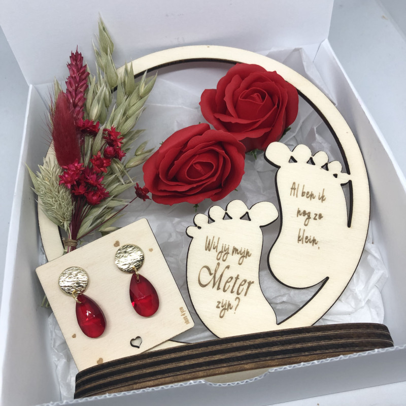 Geschenkbox flowerhoop Wil jij mijn meter  worden