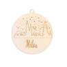 Houten kerstbal landschap