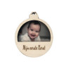Houten kerstbal met foto