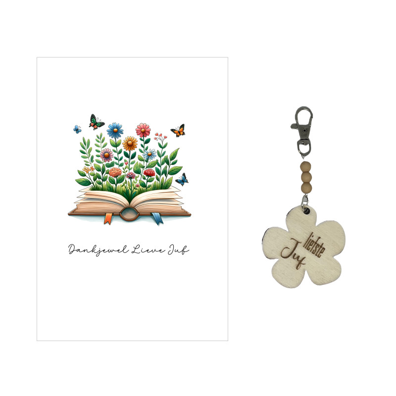 Sleutelhanger JUF | bloemen