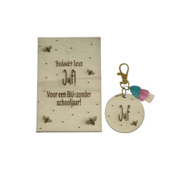 Sleutelhanger JUF | cadeaudoosje