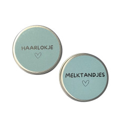 Set Bewaardoosjes haarlokje en tandjes - blauw