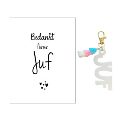 Sleutelhanger JUF |hartjes