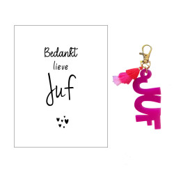 Sleutelhanger JUF |hartjes