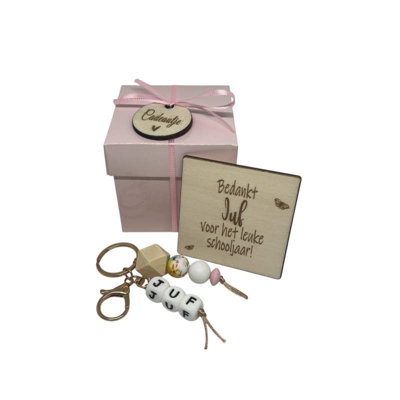 Cadeaudoosje juf bloemen