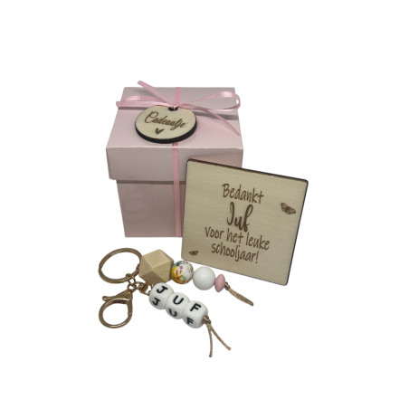 Cadeaudoosje juf bloemen