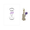 Sleutelhanger en kaartje JUF - plexi
