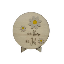 Tekstbord JUF | bloem - plexi