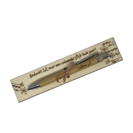 Houten pen JUF