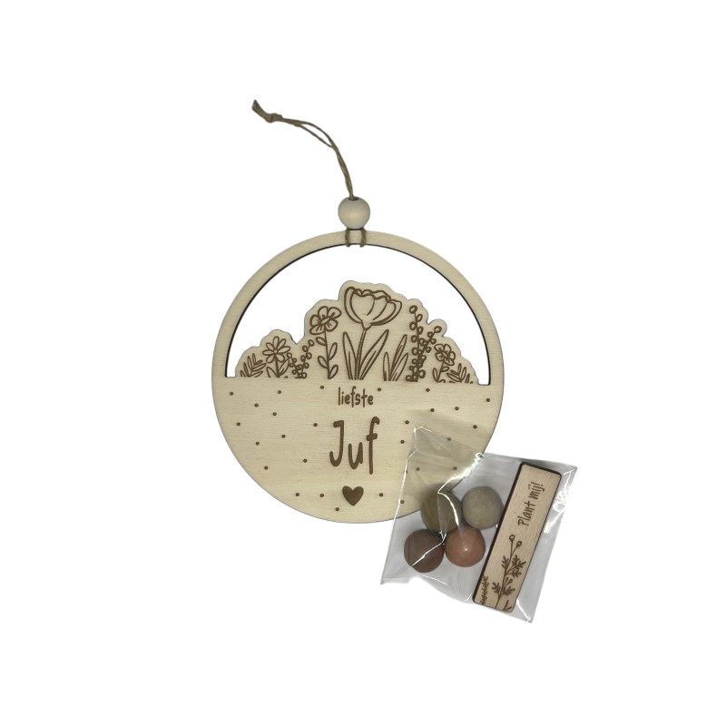 copy of Tekstbord JUF | bloem | blauw