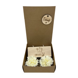 Cadeaudoosje theelichthouder en zeepbloemen