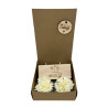 Cadeaudoosje theelichthouder en zeepbloemen
